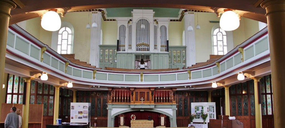 Interior of the Chapel Showing the Organ